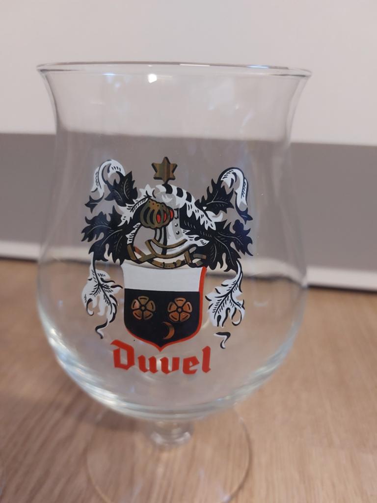 2x duvel glas met wapenschild, Verzamelen, Biermerken, Ophalen of Verzenden, Glas of Glazen, Duvel
