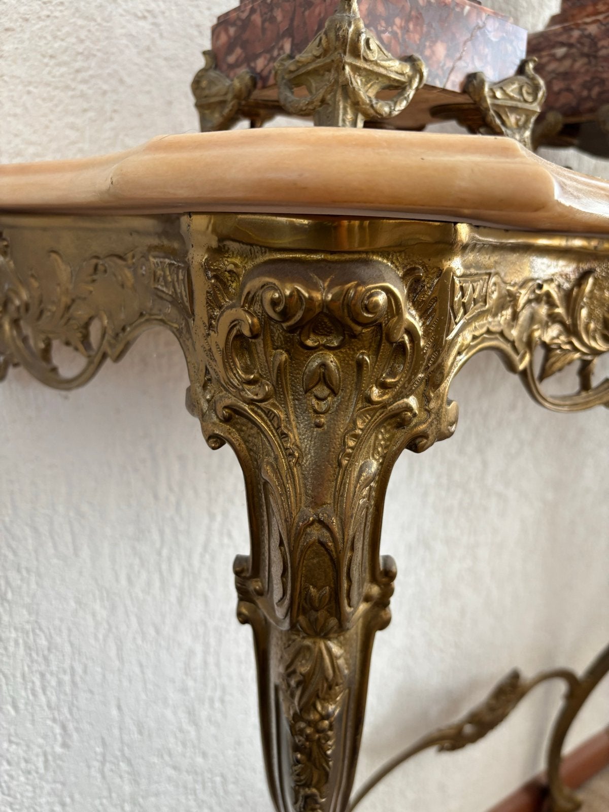 Antieke Console Tafel met Marmeren Blad en Bronzen Frame, Antiek en Kunst, Ophalen