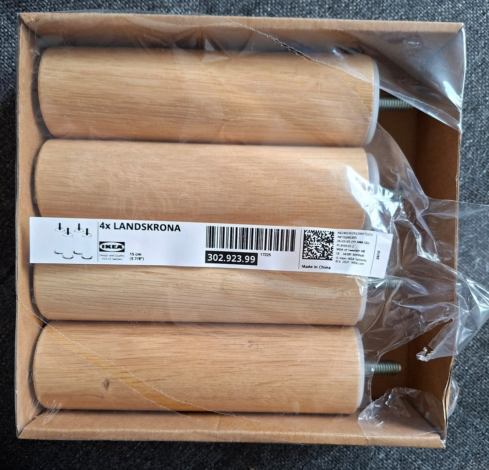 Ikea Landskrona poten - Set van 4 houten poten, Huis en Inrichting, Ophalen of Verzenden, Nieuw