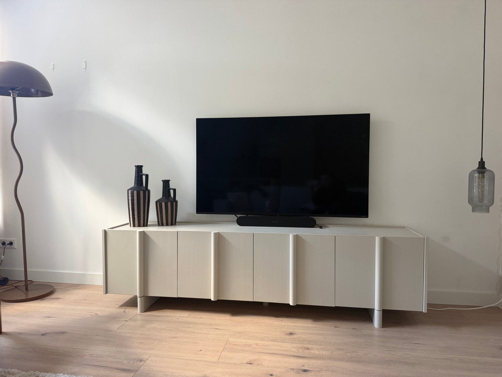 Woood Basu Tv-Meubel - Grenen - dust - 53x200x46, Ophalen, 150 tot 200 cm, Zo goed als nieuw, Minder dan 100 cm