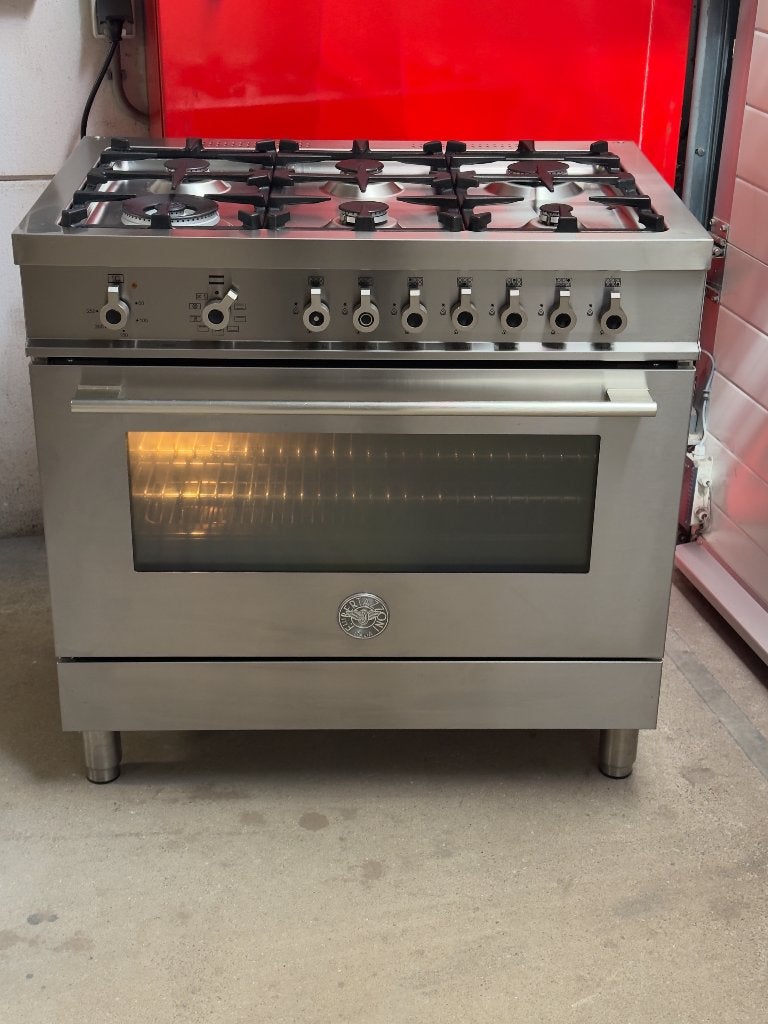 Bertazzoni Gasfornuis RVS bijna nieuw, Witgoed en Apparatuur, Ophalen, Warmhoudplaat, 60 cm of meer, Zo goed als nieuw