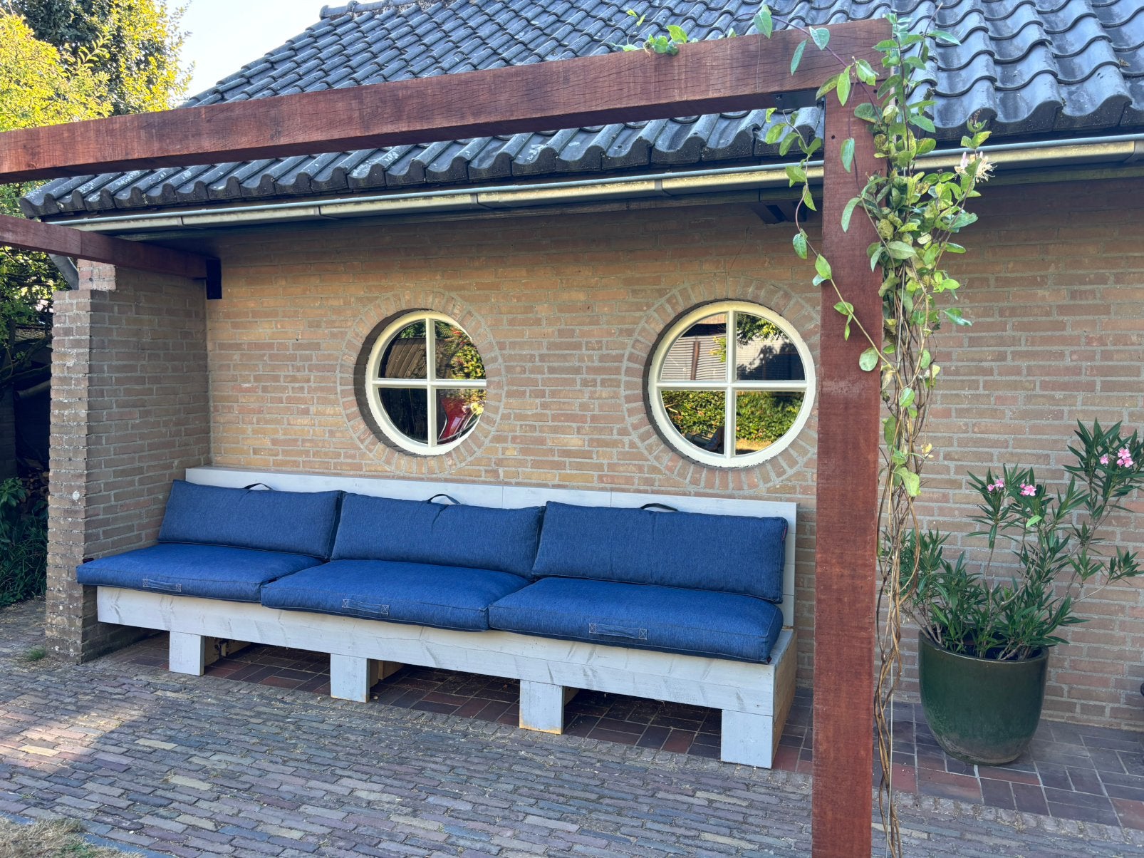 Redzipper kussens palletbank / loungebank, Ophalen of Verzenden, Zo goed als nieuw