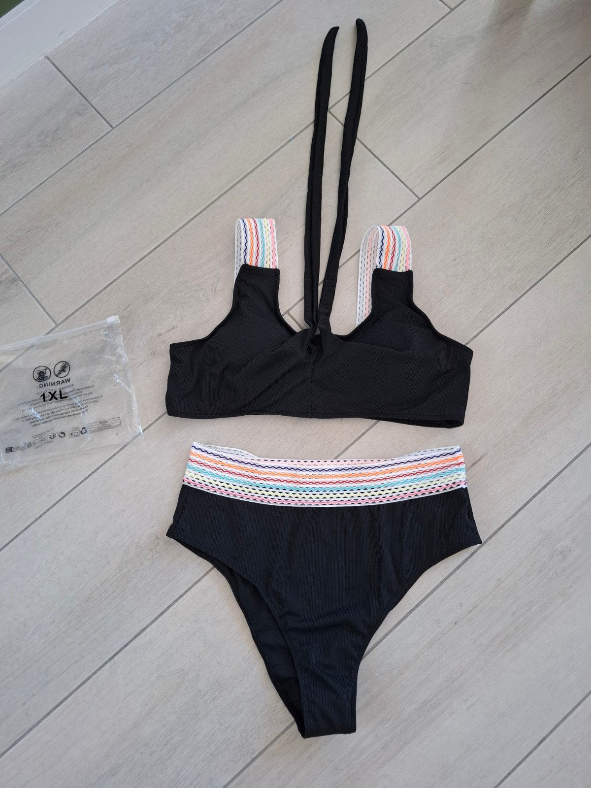 Nieuw dames bikini hoge taille maat XL zwart ibiza style, Ophalen of Verzenden, Nieuw, Zwart, Bikini