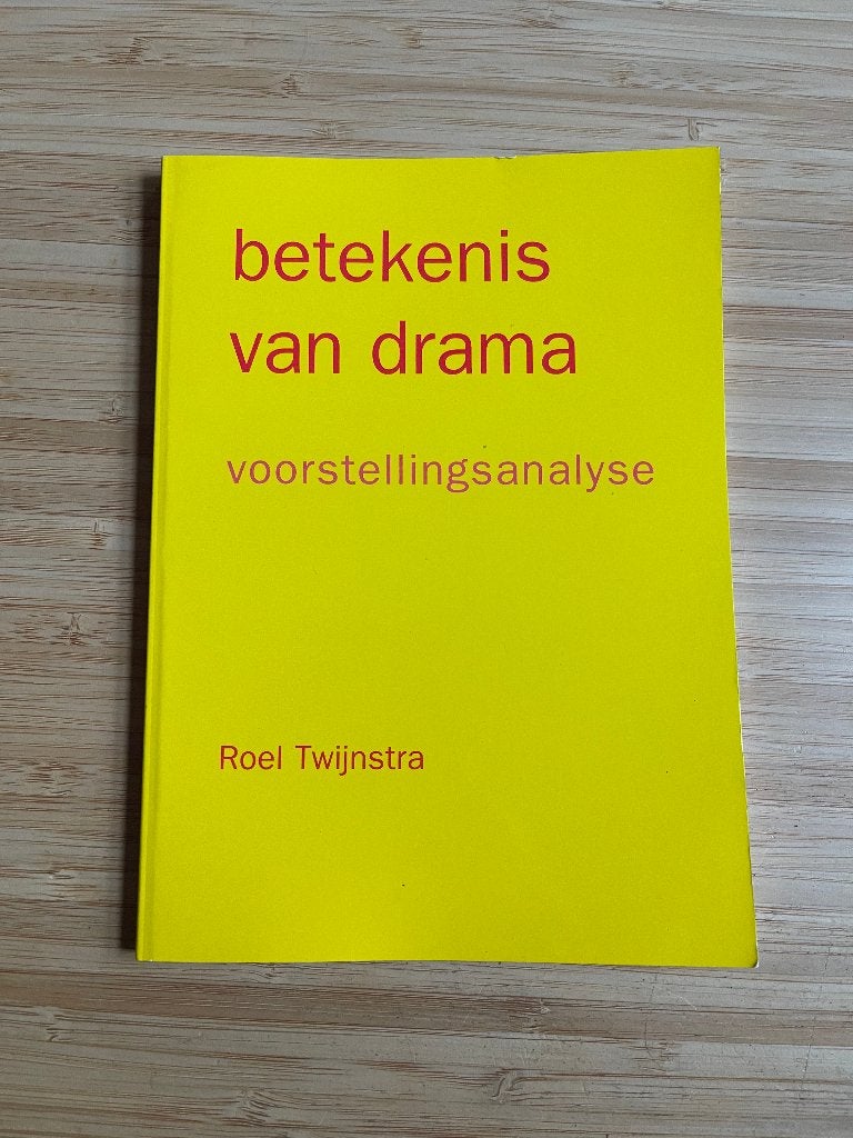 Betekenis van drama Roel Twijnstra, Boeken, Ophalen of Verzenden, Gelezen, Toneel