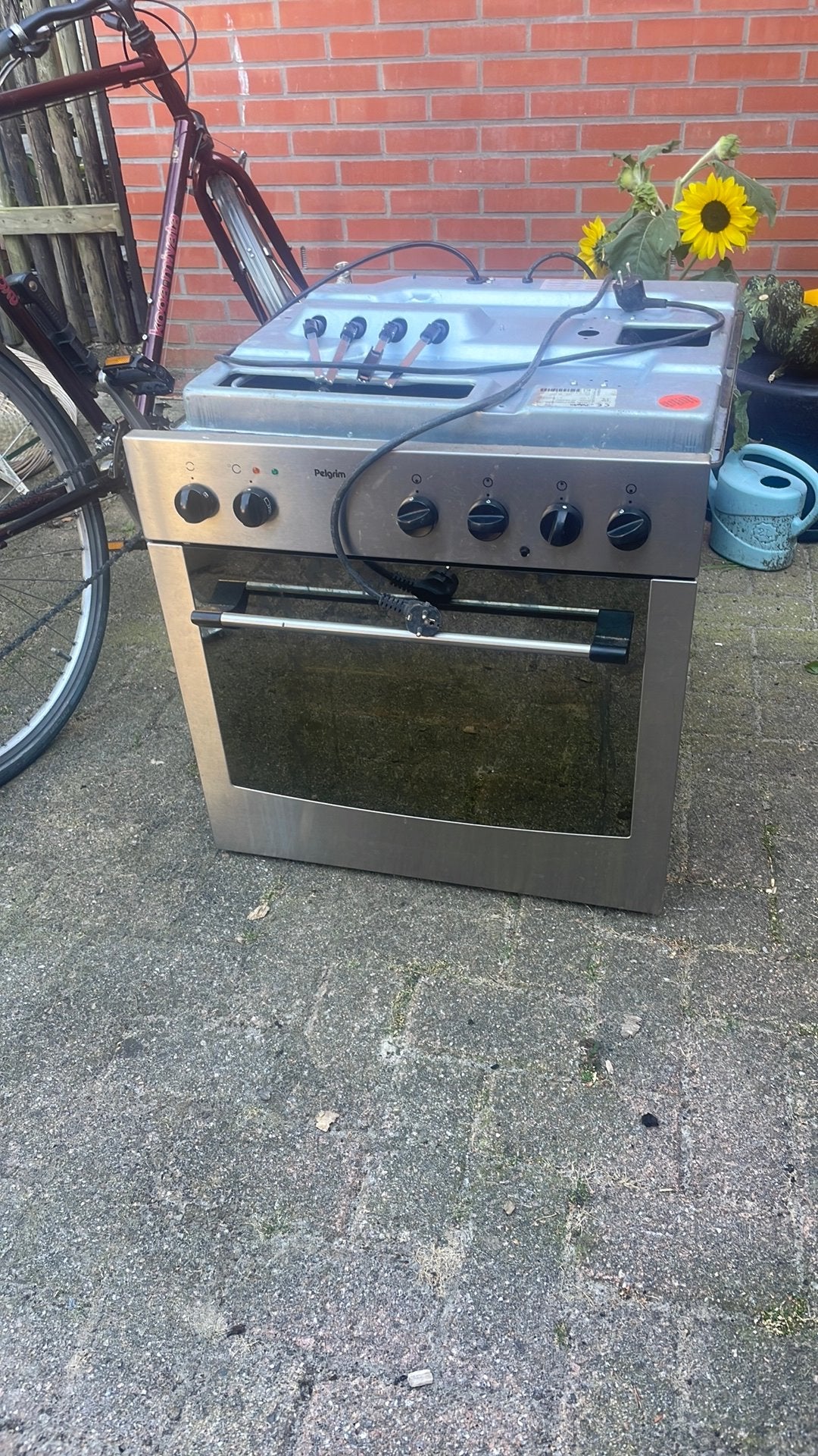 Gaspitten met elektrische oven Pelgrim, Ophalen, Gebruikt, Minder dan 85 cm, 4 kookzones