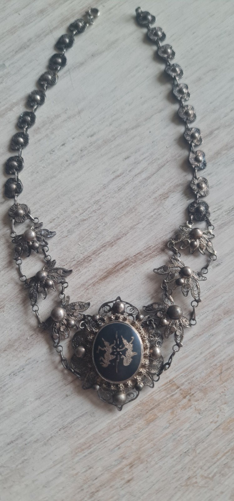 Art deco-festoenketting, Ophalen of Verzenden, Zilver