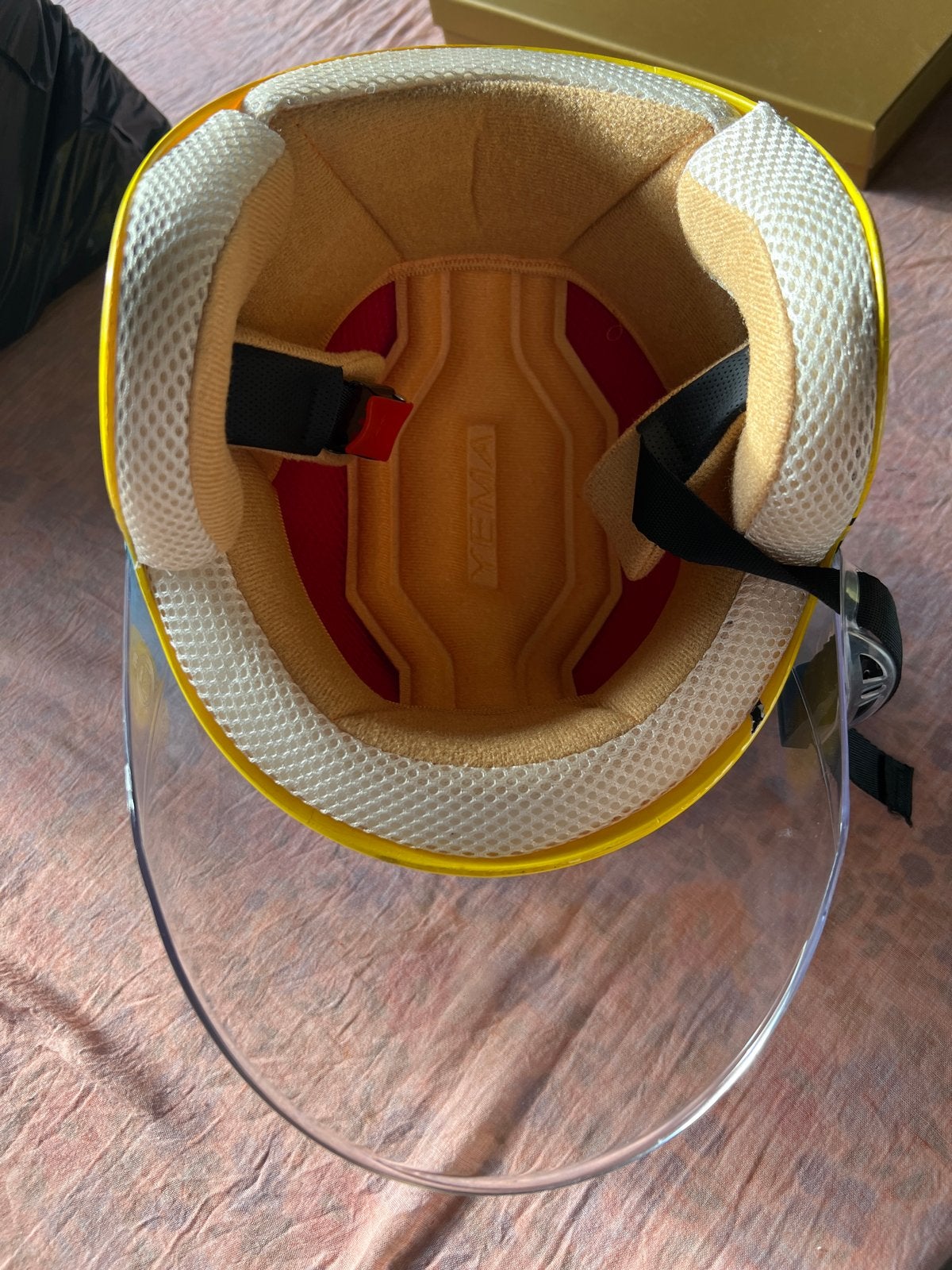 YEMA Kinderhelm met leuk cartoon vogeltje (blauw/geel), Ophalen of Verzenden, Gebruikt, Overige maten, Jongen of Meisje