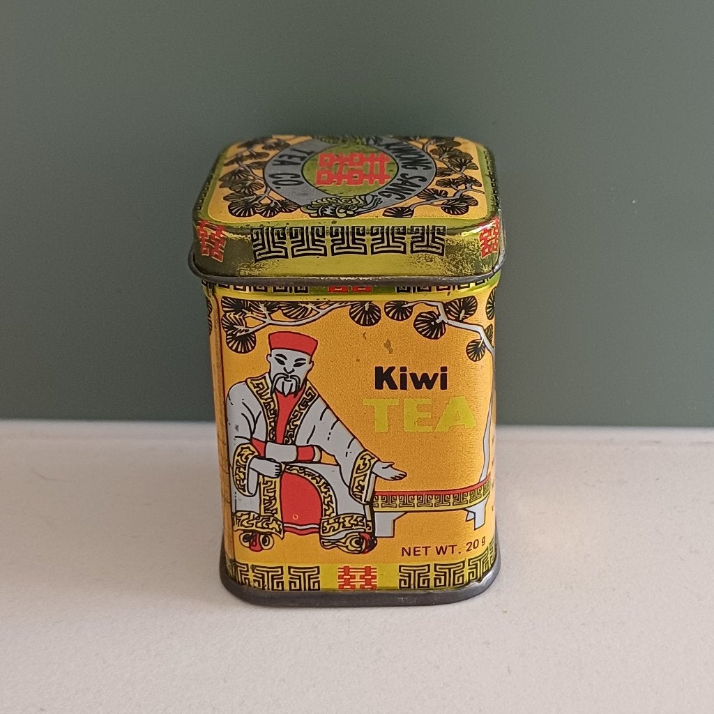 Kwong sang - kiwi tea blikje, Verzamelen, Ophalen of Verzenden, Gebruikt, Thee, Overige merken