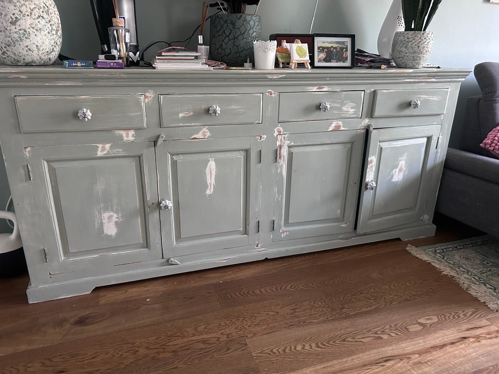 Vintage dressoir met landelijke uitstraling, Huis en Inrichting, Ophalen, Koloniaal/vintage, 200 cm of meer, Met lade(s)