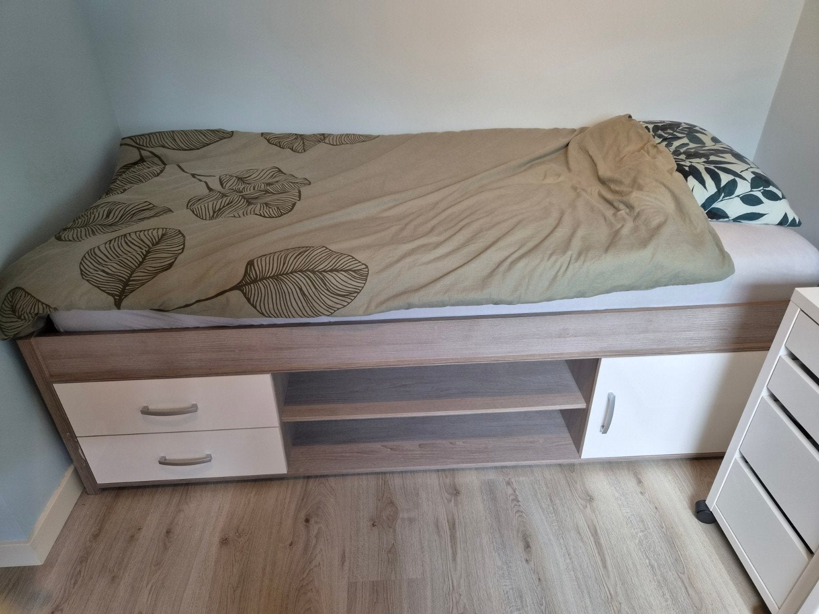Eenpersoonsbed met opbergmogelijkheden, Ophalen, Gebruikt, 90 cm, Eenpersoons