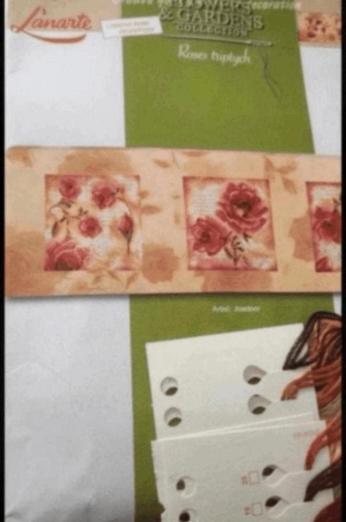 BORDUURPAKKET LANARTE ROZEN DRIELUIK, Hobby en Vrije tijd, Verzenden, Nieuw, Handborduren, Borduurpakket