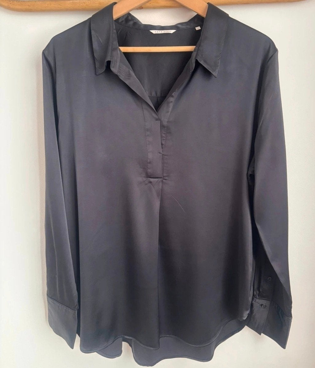 Zwarte Yaya glanzende blouse, Maat 38/40 (M), Zwart, Nieuw, Ophalen of Verzenden