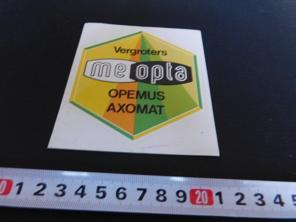 sticker Vergroters ME OPTA Opemus Axomat *, Ophalen, Zo goed als nieuw