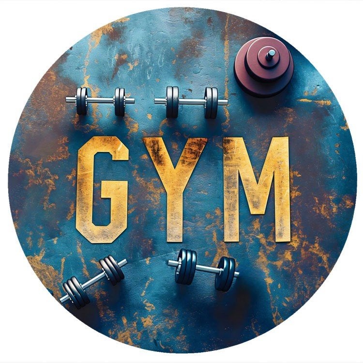Fitness muurcirkel GYM behang, Fitnesskamer, Sportschool, Verzenden, Fotobehang