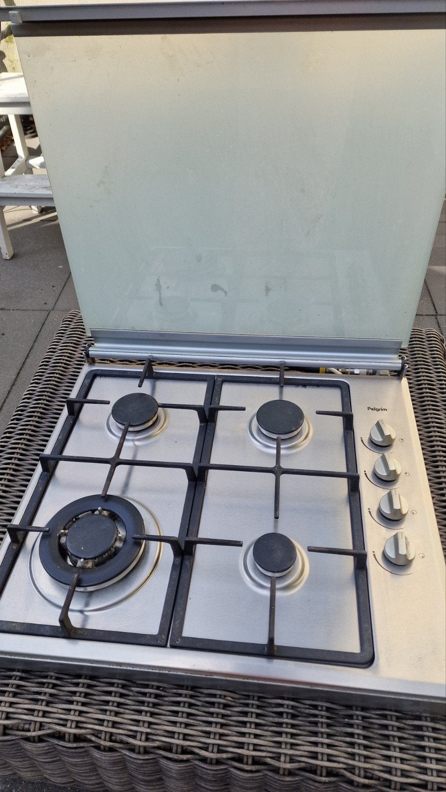 Pelgrim kookplaat met wokbrander, Witgoed en Apparatuur, Ophalen, Gebruikt, Inbouw, Gas