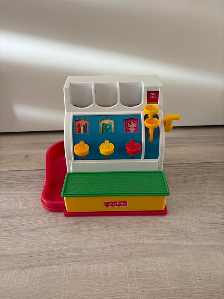 Fisher price kassa met 5 munten, Ophalen of Verzenden, Gebruikt, Speelset