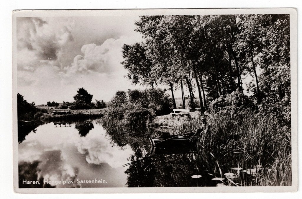 Haren 1947. Hengelplas Sassenheim., Ophalen of Verzenden, 1940 tot 1960, Gelopen, Groningen
