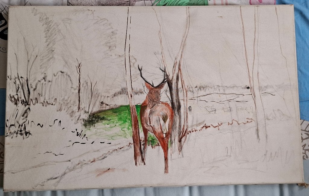 Schilderij 5 van G.W. Weller., Ophalen, Overige stijlen, Doek, Overige technieken
