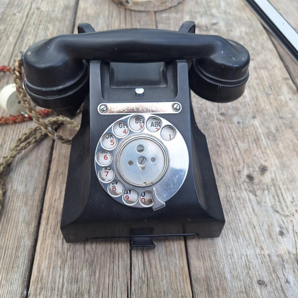 Vintage draaischijf telefoon - Zwart, Antiek en Kunst, Ophalen of Verzenden