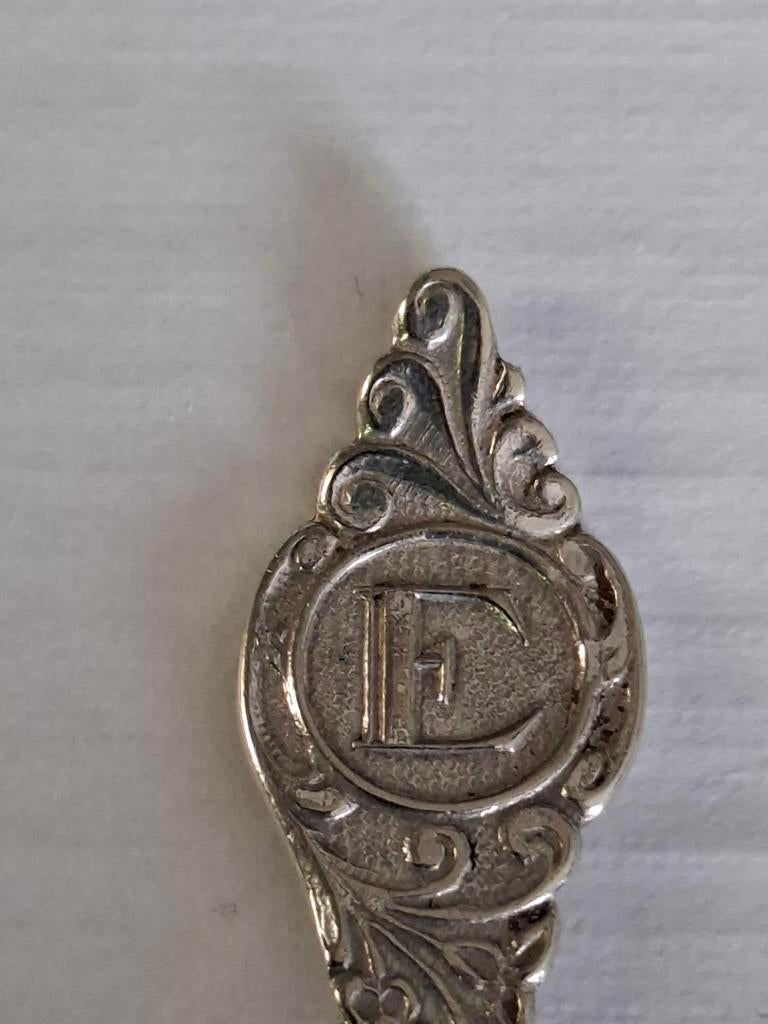 Theelepel met letter E, Antiek en Kunst, Antiek | Bestek, Ophalen of Verzenden