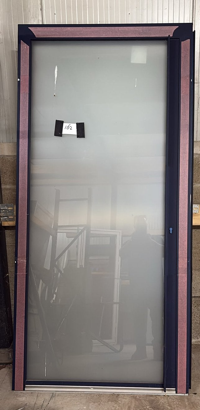 (162) Nieuwe donkerblauwe aluminium voordeur incl glas, Deurkozijn, 150 tot 225 cm, Inclusief glas, Ophalen