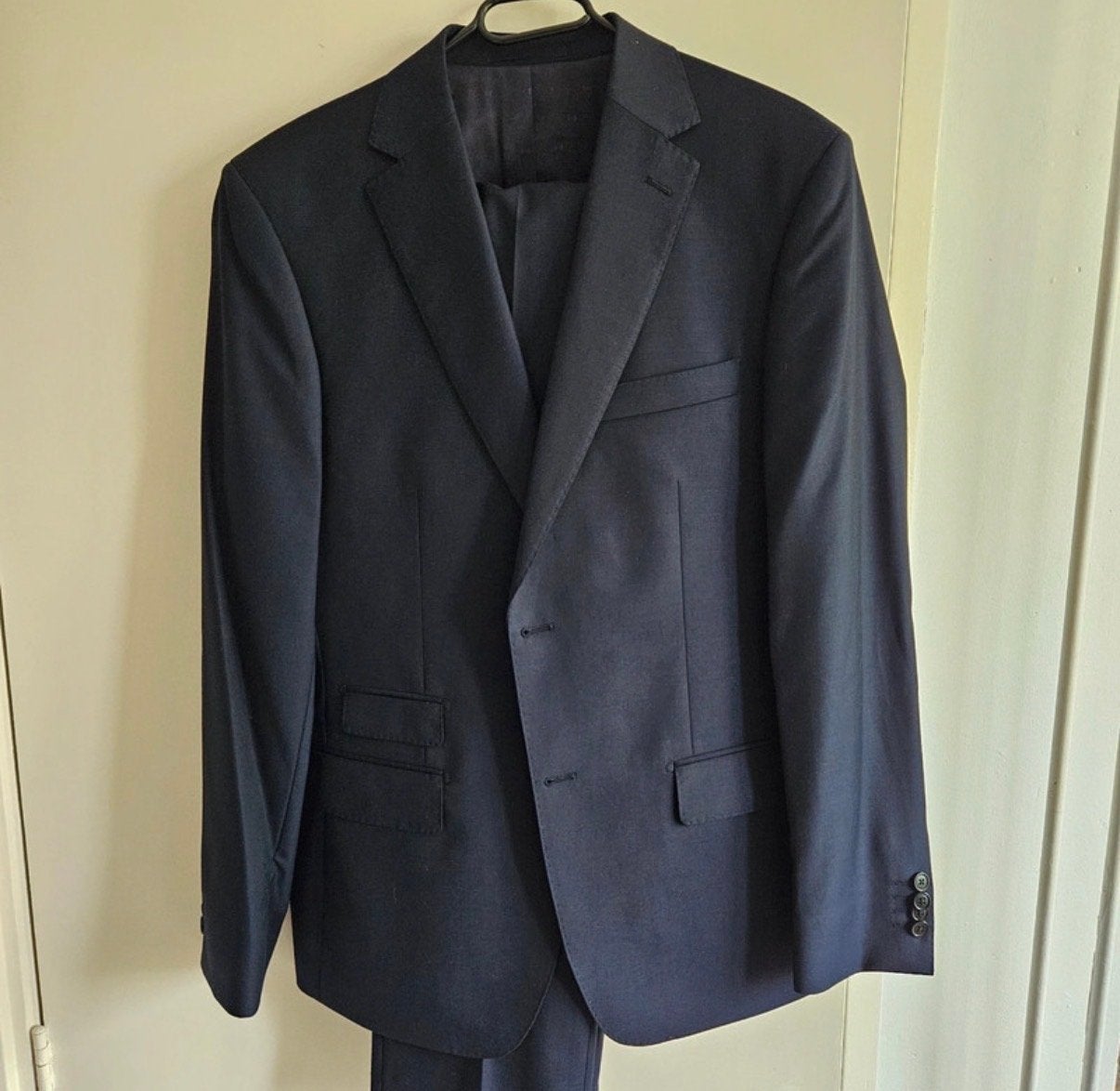 Jac Hensen kostuum modern fit 100% wol, Ophalen of Verzenden, Zo goed als nieuw, Maat 52/54 (L), Blauw