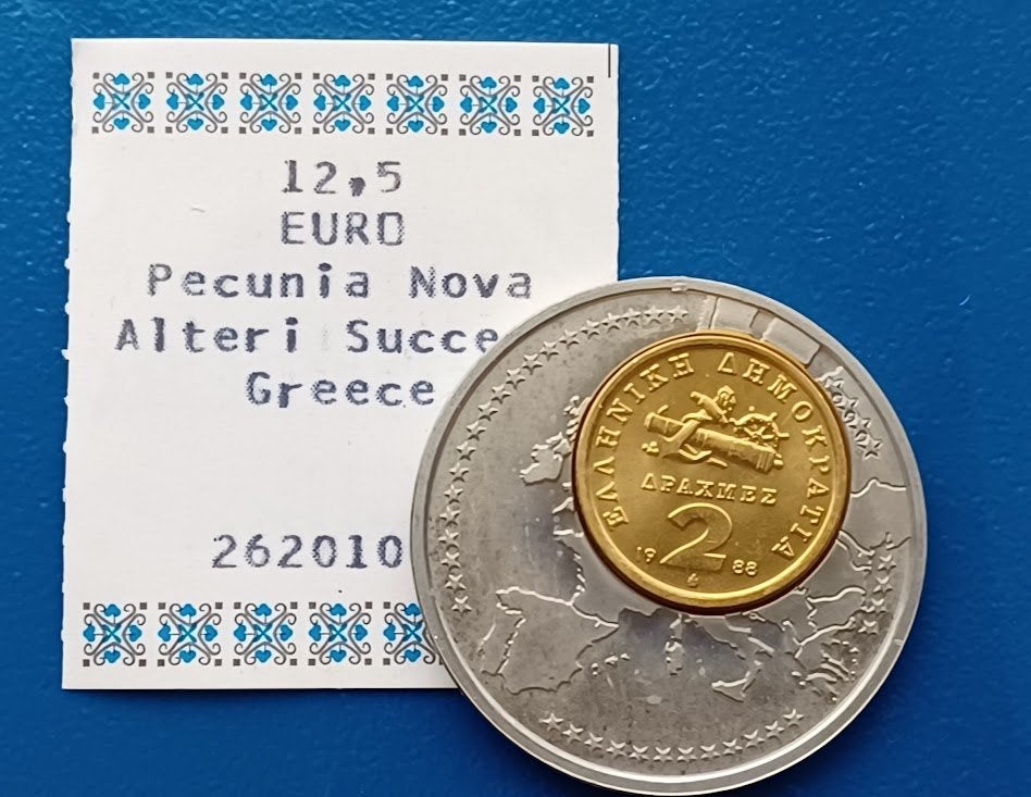 Penning Pecunia Nova Alteri Succedit Griekenland 12,5 euro, Postzegels en Munten, Verzenden, Overige materialen, Buitenland