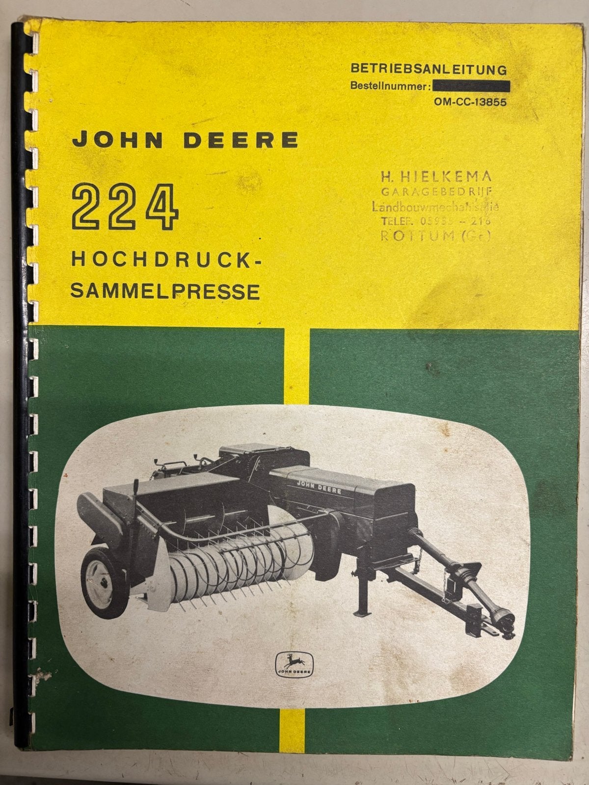 Handleiding John Deere 224 pers, Ophalen of Verzenden
