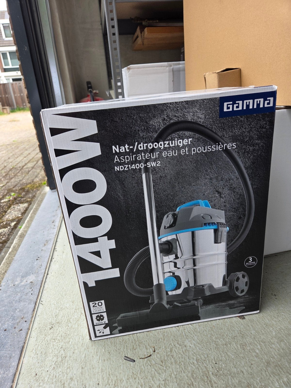 Gamma Nat-/Droogzuiger NDZ1400-SW2 1400W, Witgoed en Apparatuur, Stofzuigers, Nieuw, Ophalen of Verzenden, Industriële stofzuiger