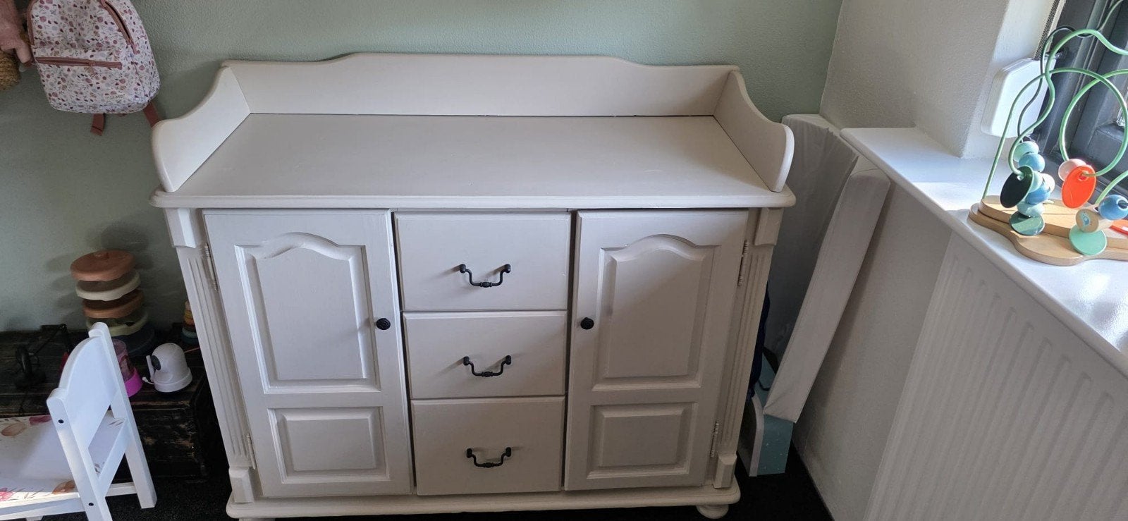 Vintage dressoir/commode met lades en deuren, Huis en Inrichting, Ophalen, Gebruikt, 100 tot 150 cm, Met lade(s)
