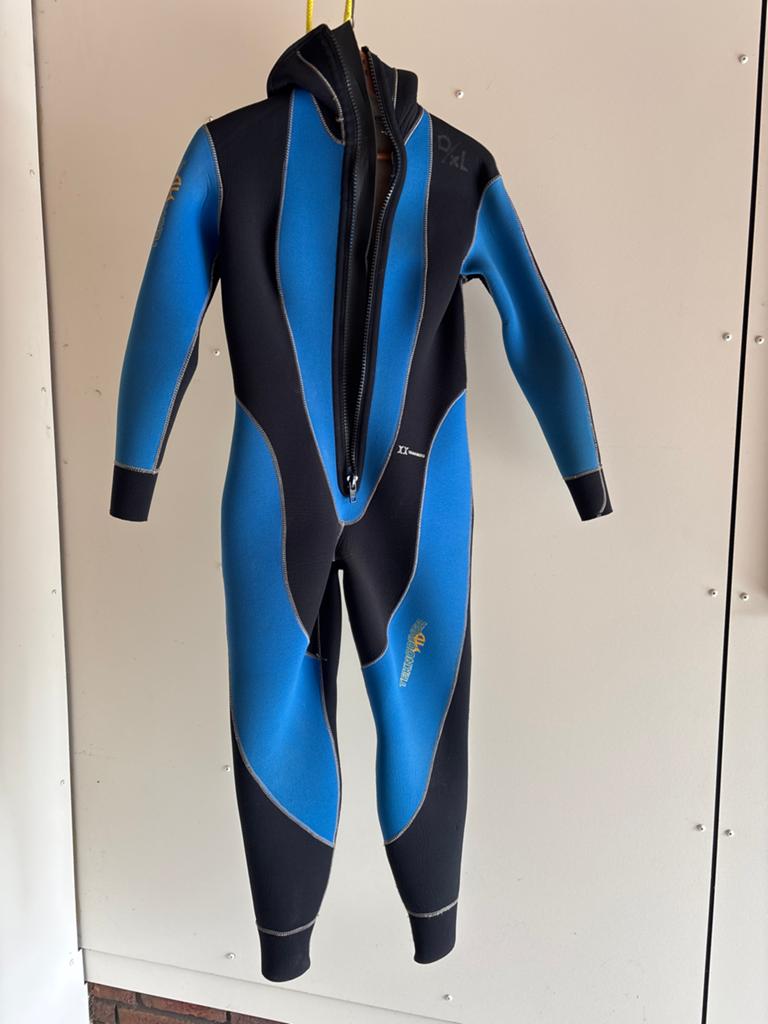 Duikpak Teknodiver dames 5/XL - Blauw/Zwart, Watersport en Boten, Duiken, Ophalen of Verzenden, Zo goed als nieuw, Duikpak