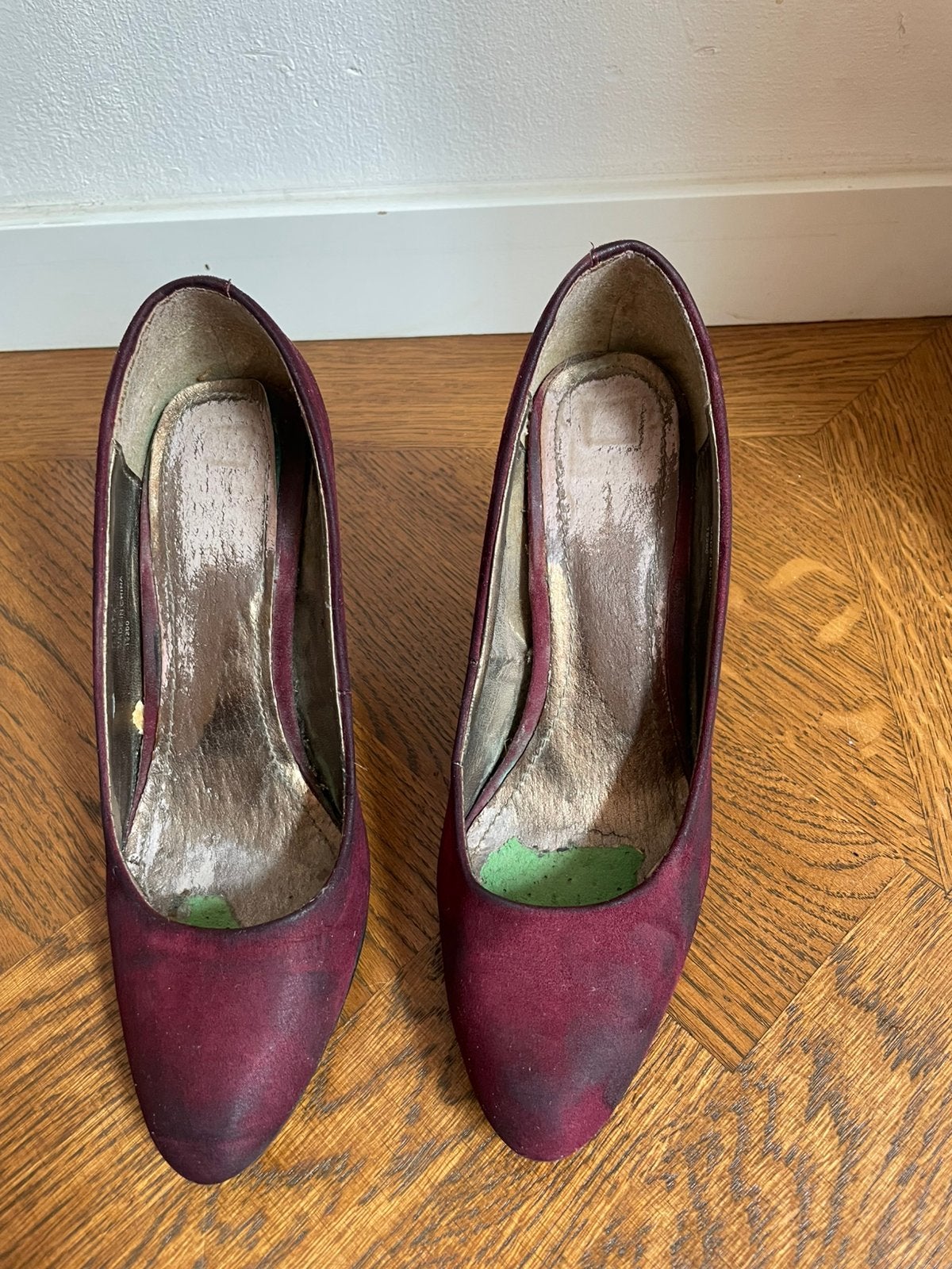 Bordeauxrode pumps met hoge hak in maat 39, Ophalen, Gedragen, Rood, Pumps