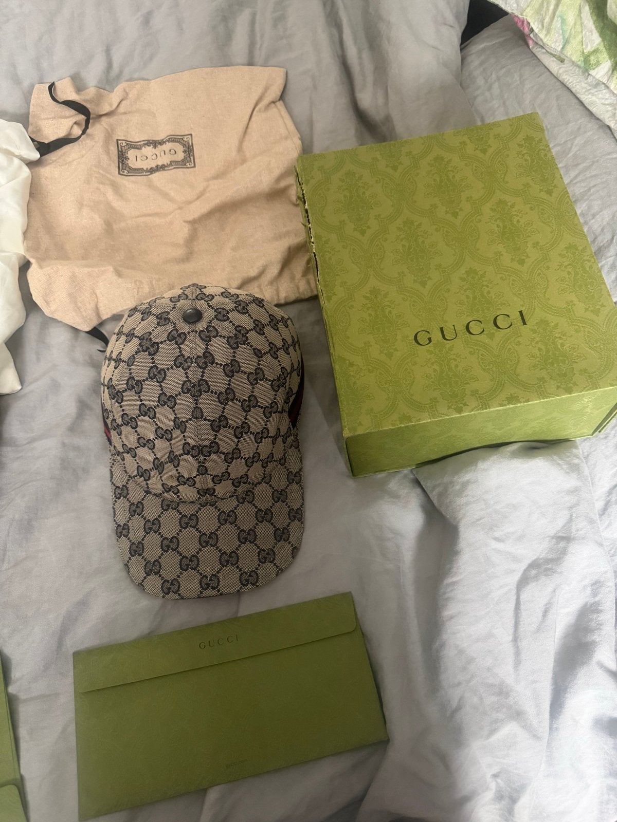 Gucci GG Canvas Baseballpet met Webdetail, Kleding | Dames, Ophalen, Zo goed als nieuw, One size fits all, Pet