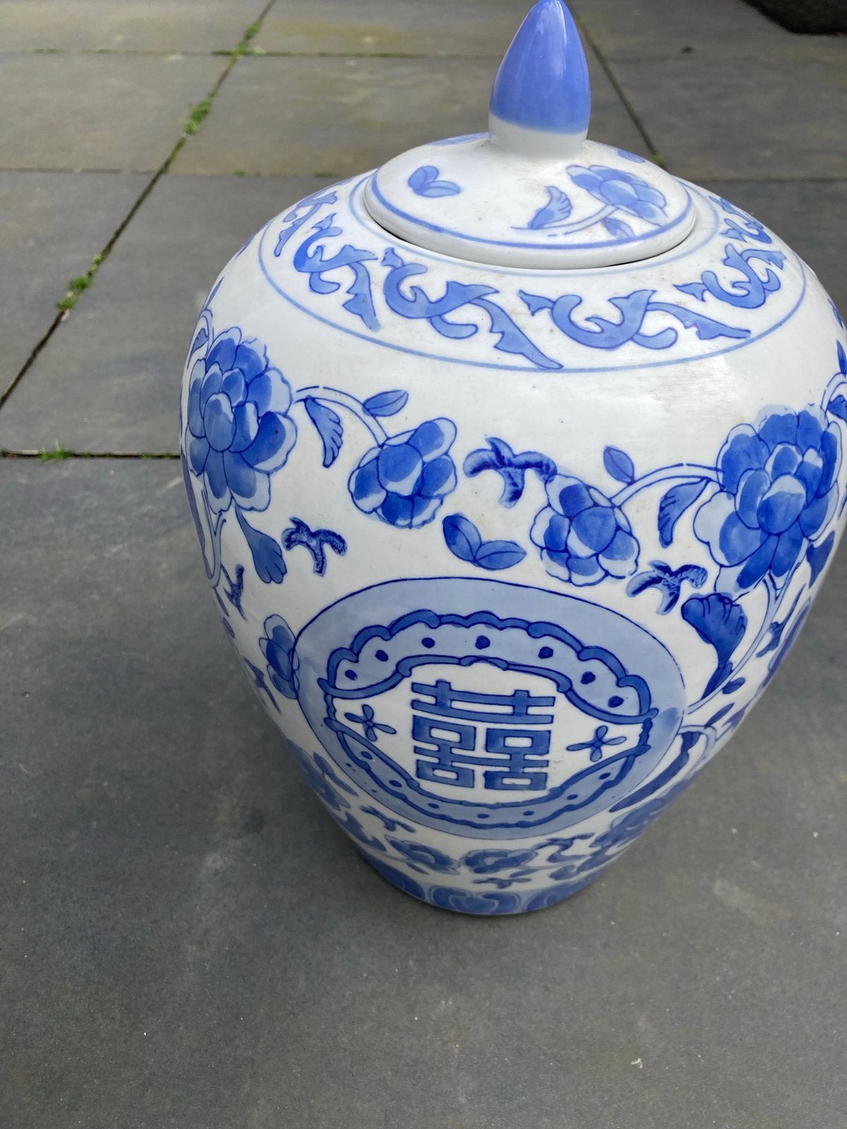 Antieke Chinese Gemberpot Blauw-Wit Porselein, Ophalen of Verzenden