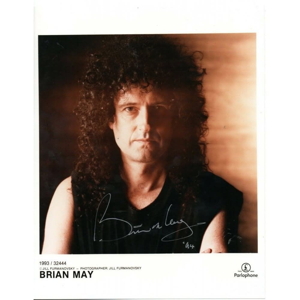 Brian May, gesigneerde foto, Ophalen of Verzenden, Zo goed als nieuw, Foto of Kaart, Gesigneerd