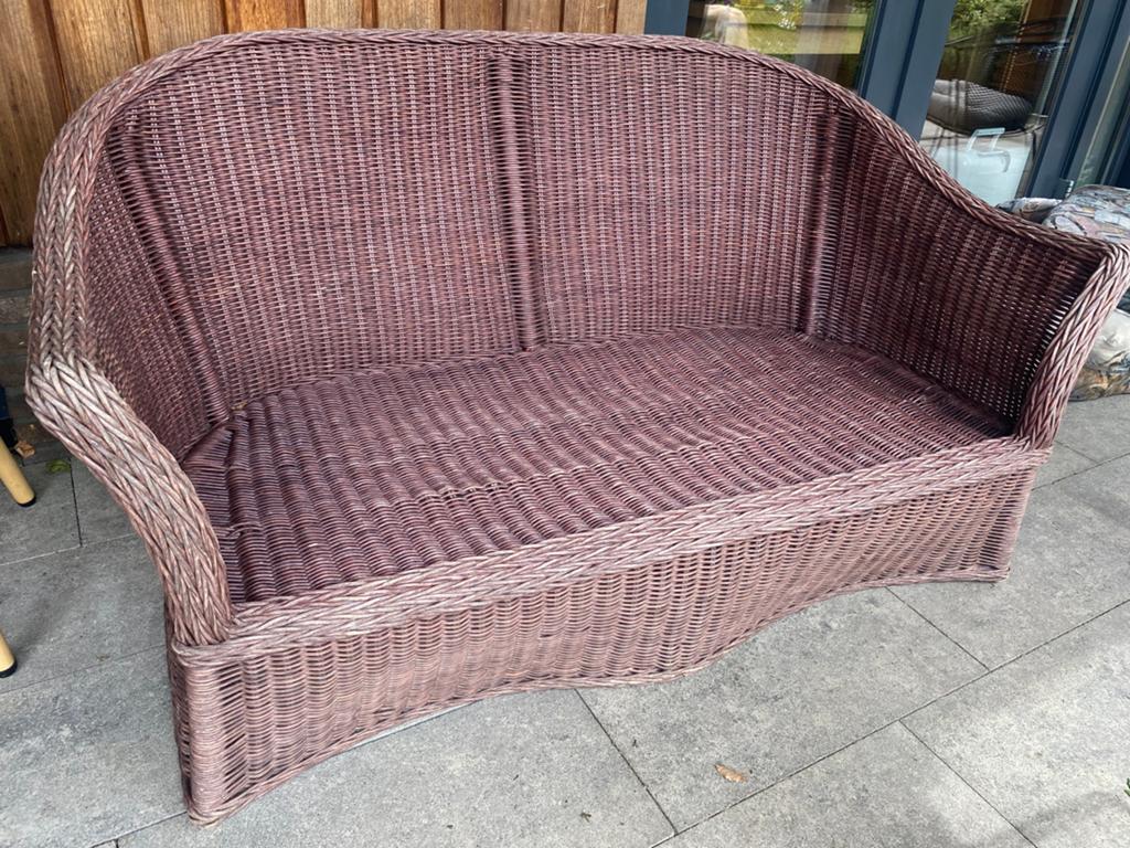 Rotan bankje gratis, Tuin en Terras, Gebruikt, Rotan, Loungeset, Bank