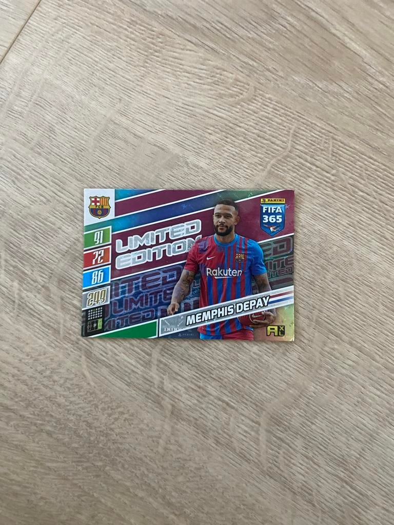 Memphis Depay Limited Edition Panini FIFA 365 Kaart, Ophalen of Verzenden, Zo goed als nieuw, Buitenlandse clubs, Spelerskaart