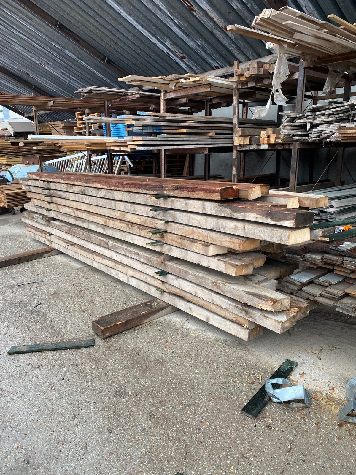 PARTIJ BALKHOUT 17,5X7,5 (4/4,5M), Gebruikt, Ophalen of Verzenden, Balk, Overige houtsoorten