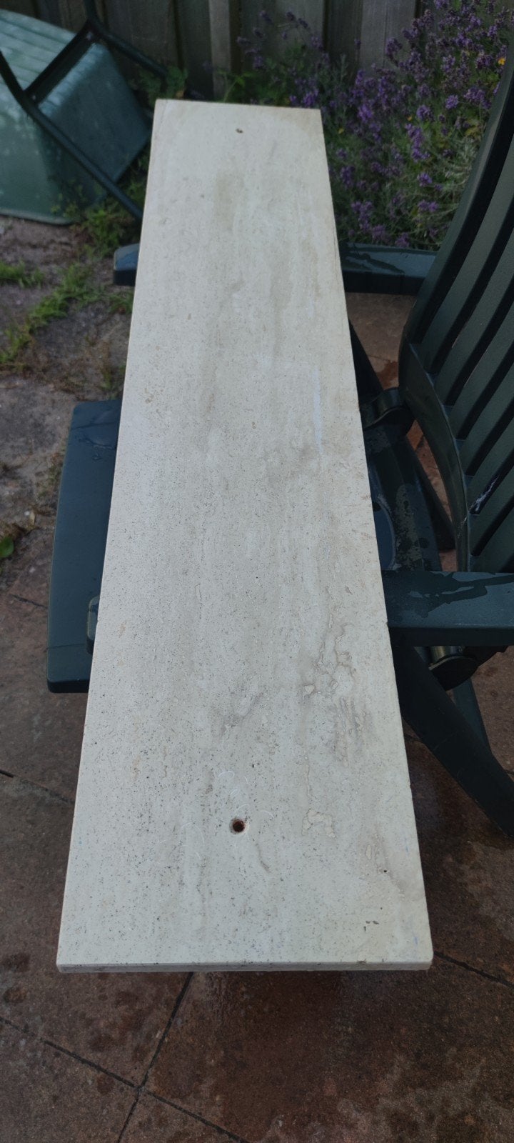 Travertin vensterbank of schouwblad - 25x122 cm, Doe-het-zelf en Verbouw, Hout en Planken, Ophalen, Gebruikt, Overige typen, Minder dan 200 cm