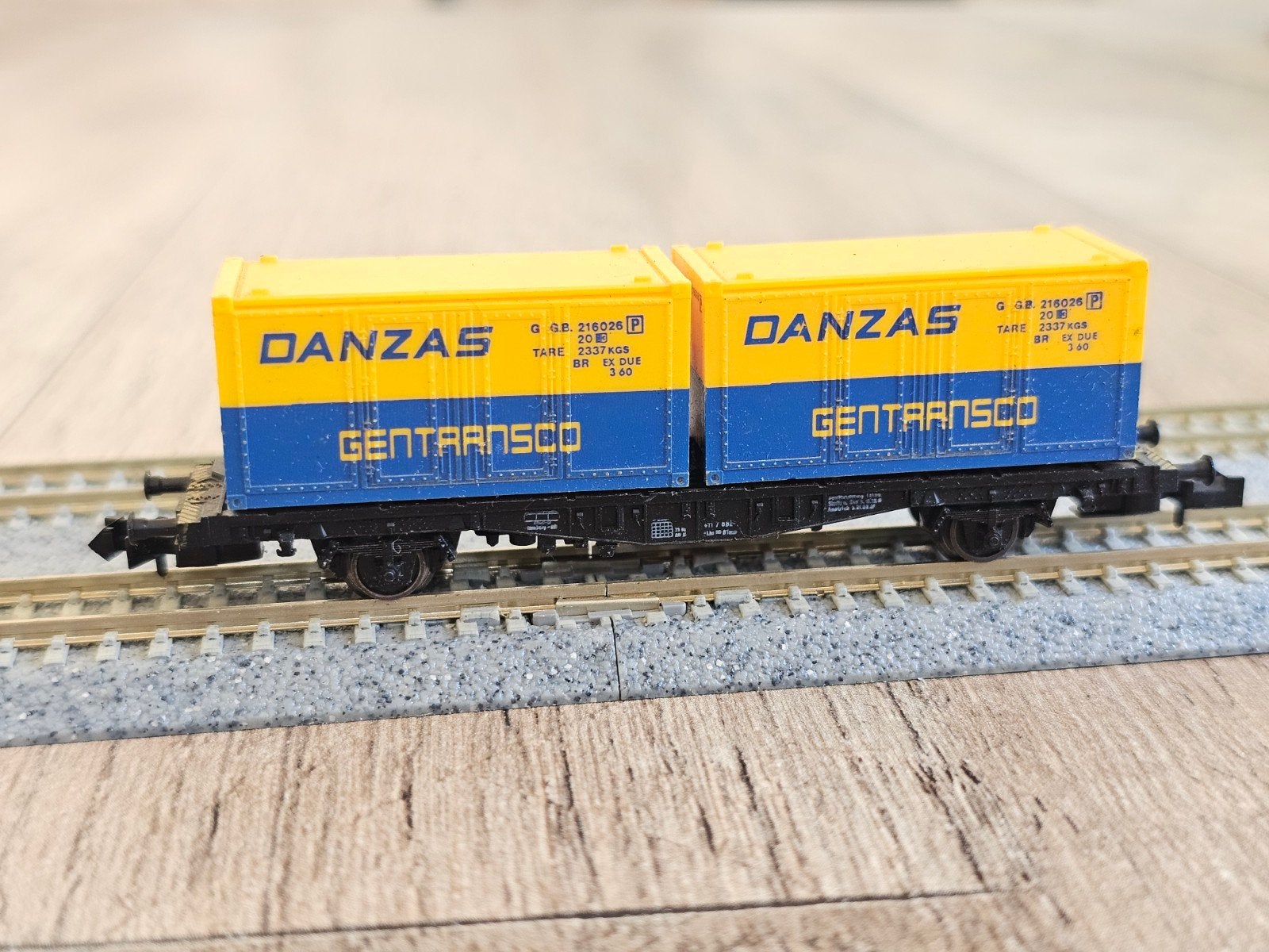 Modeltrein N spoor container wagon Danzas Gentransco, Ophalen of Verzenden, Gebruikt, Wagon