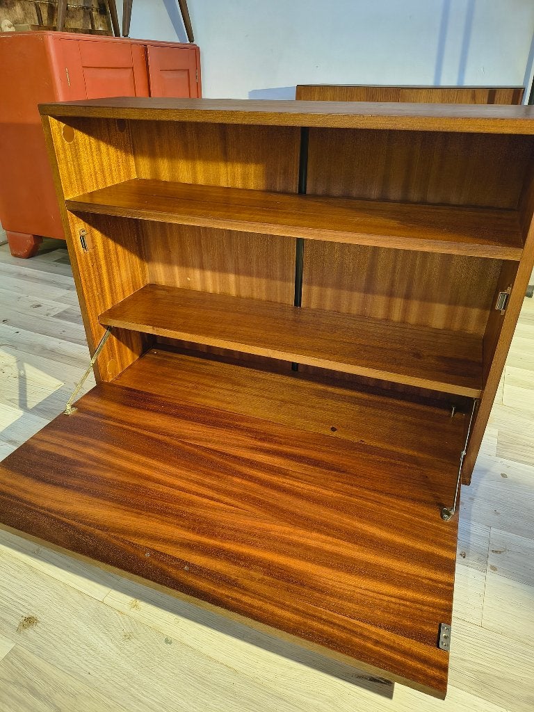 Wandkast of Secretaire | teakhout in mid-century stijl, Simpla lux, Onbekend, Ophalen of Verzenden, Zo goed als nieuw
