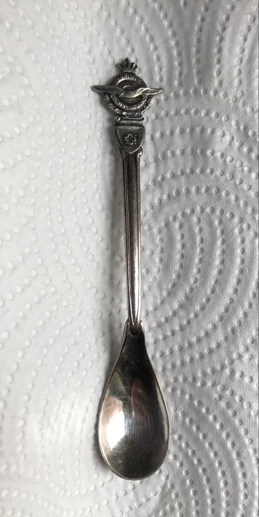 Vintage Zilveren Lepel - Marine Luchtvaartdienst, Antiek en Kunst, Antiek | Bestek, Ophalen of Verzenden