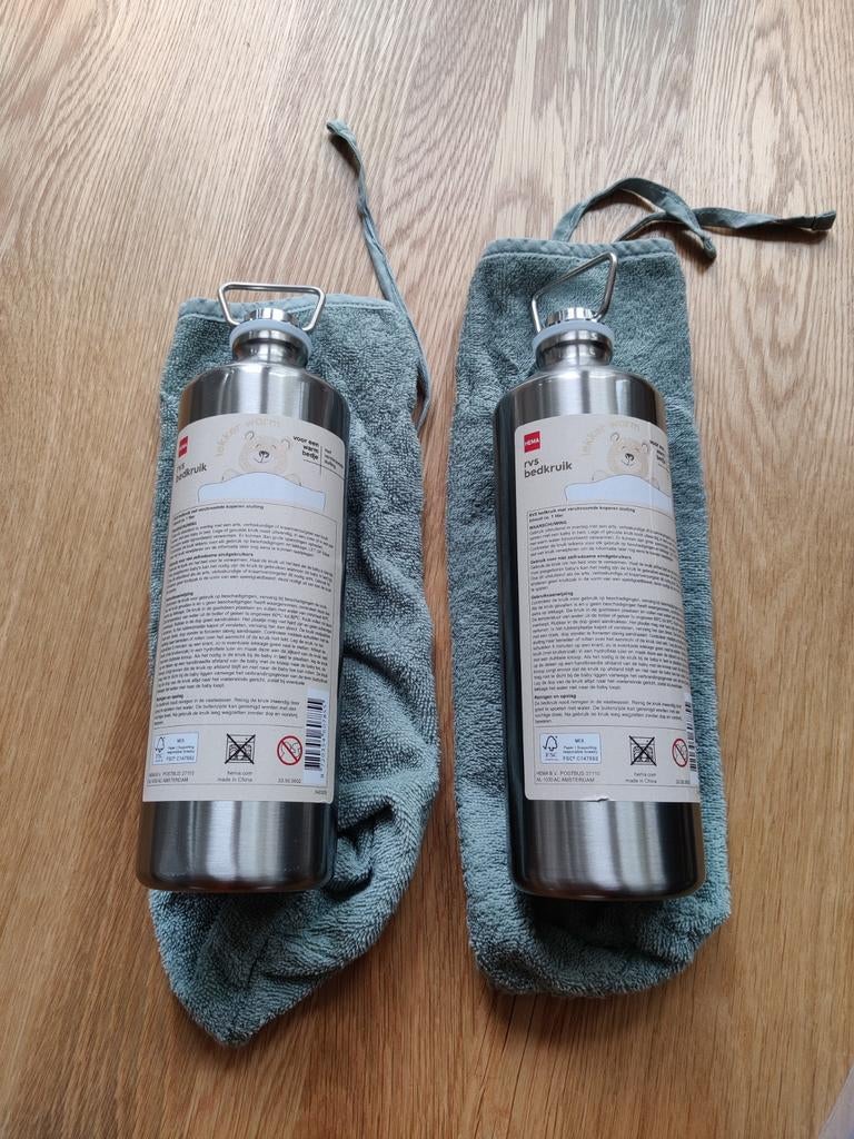 Hema RVS Bedkruik met hoes - Set van 2, Ophalen, Zo goed als nieuw