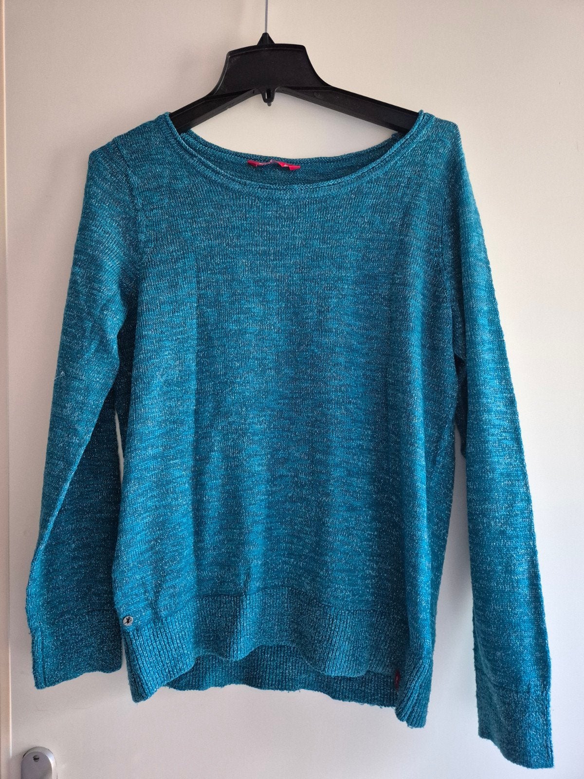 EDC trui maat XL, turquoise met glitter, Blauw, Maat 46/48 (XL) of groter, Ophalen of Verzenden, Zo goed als nieuw
