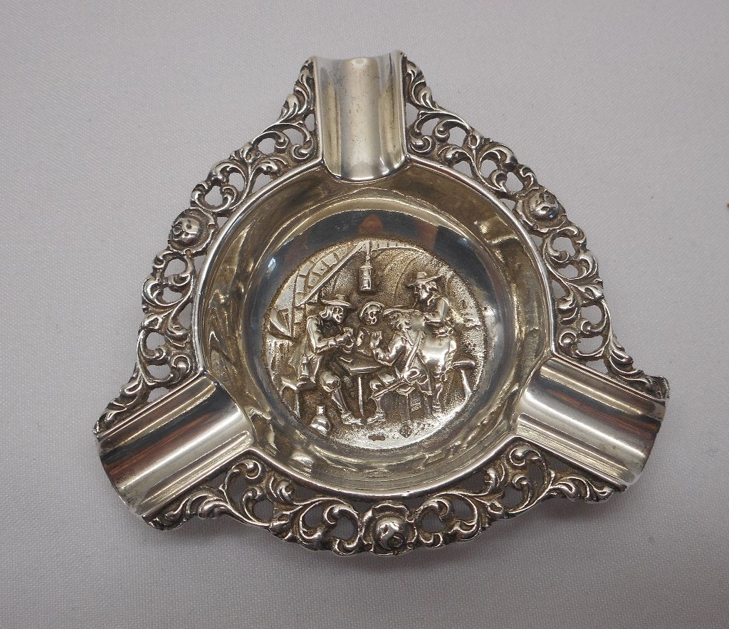 Zilveren massief klein asbakje nr.706, Verzenden, Zilver