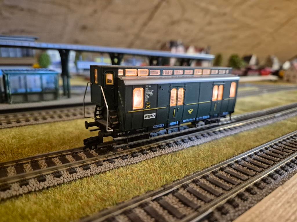Fleischmann 5050 postrijtuig met verlichting H0, Hobby en Vrije tijd, Ophalen of Verzenden, Zo goed als nieuw, Wagon, Fleischmann