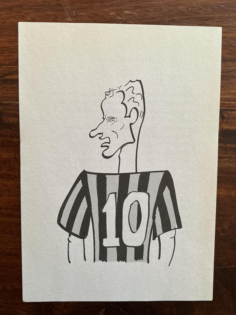 Voetbal karikatuur Dik Bruynesteyn Dennis Bergkamp WK 1994, Ophalen of Verzenden, Knipsel(s)