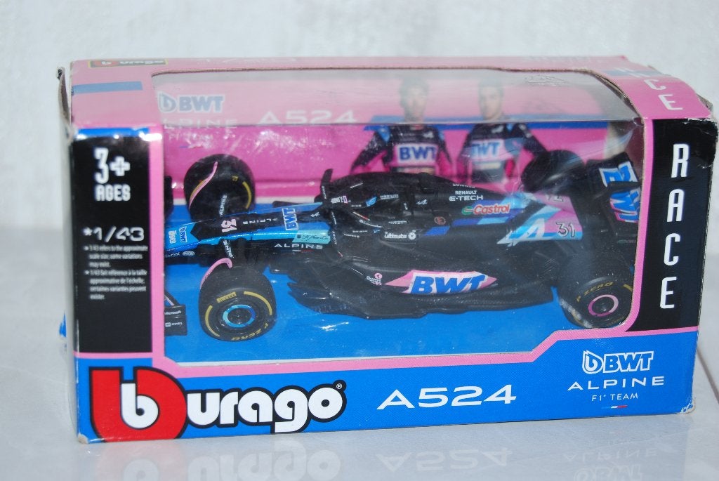 Burago BWT Alpine F1 A524 - nr 31 Esteban Ocon, Ophalen of Verzenden, Zo goed als nieuw, Auto, Overige merken