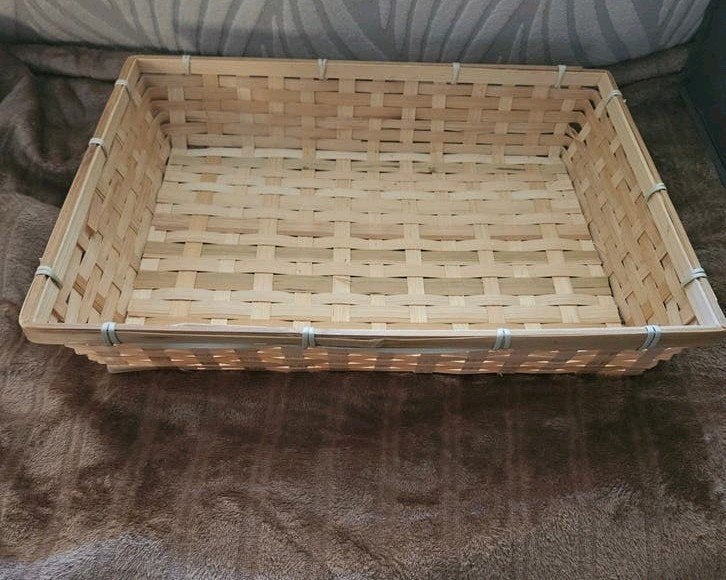 Nieuw bamboe dienblad/mand - perfect voor decoratie, Gevlochten, Nieuw, Ophalen of Verzenden, Riet