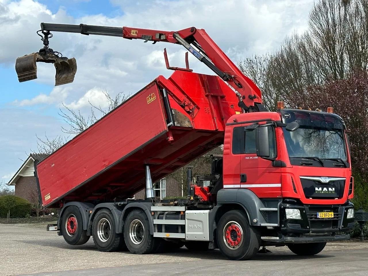 MAN TGS 35.400 8X4 TRIPLE! EURO6! Z-KRAAN/KIPPER!TOP! DK1113, Auto's, Vrachtwagens, Euro 6, MAN, Origineel Nederlands, Bedrijf
